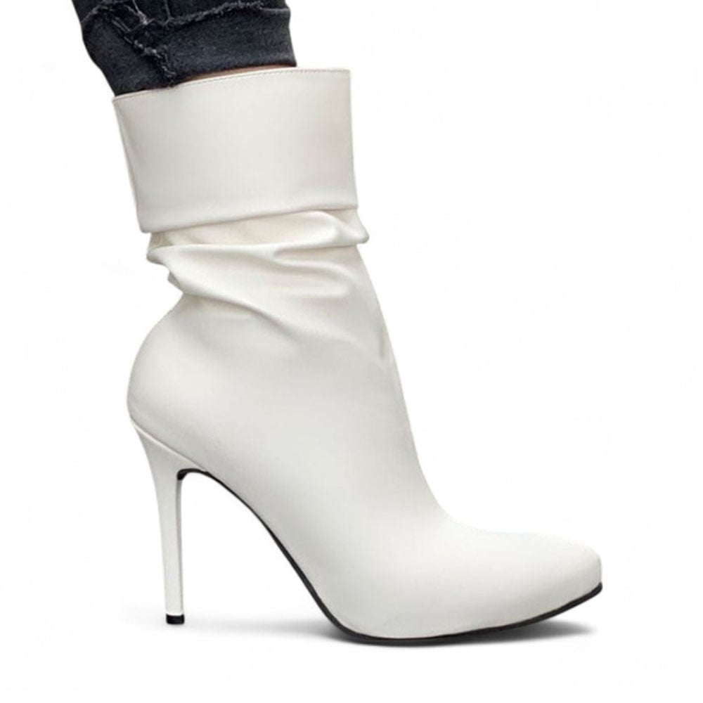 BOTIN MUJER CORRUGADO AGUJA TACO 9 2086L-68 COLOR PERLA - 1