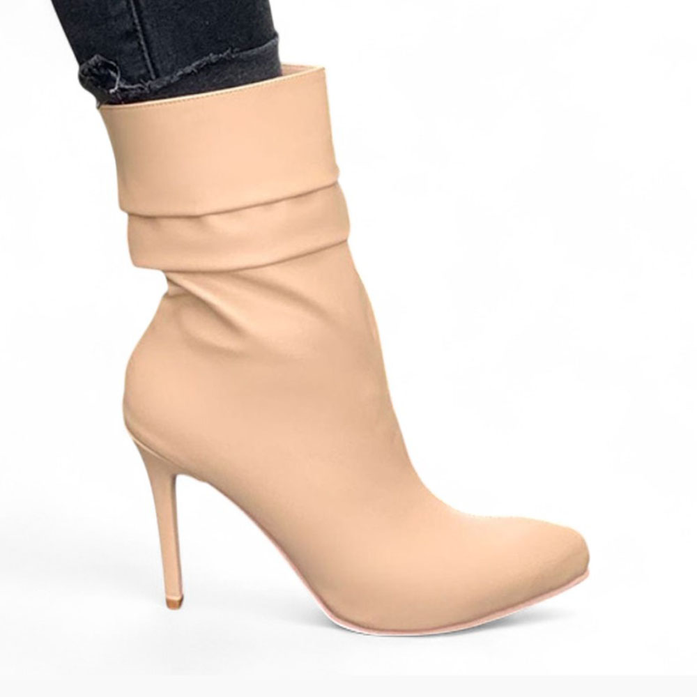 BOTIN MUJER CORRUGADO AGUJA TACO 9 2086L-68 COLOR CAMEL - 1