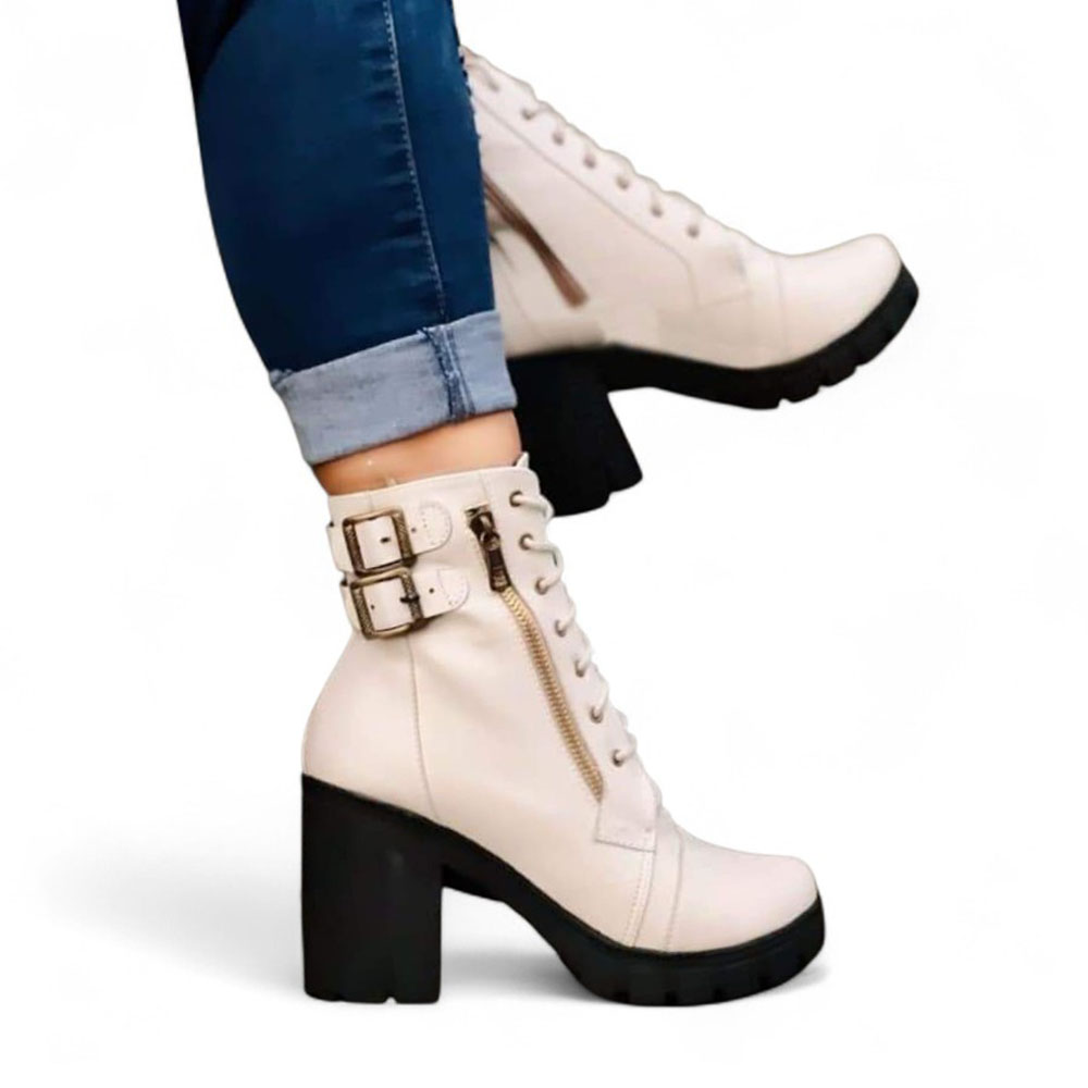 BOTIN MUJER CIERRE TACO 7 2086L-60 COLOR BEIGE - 2