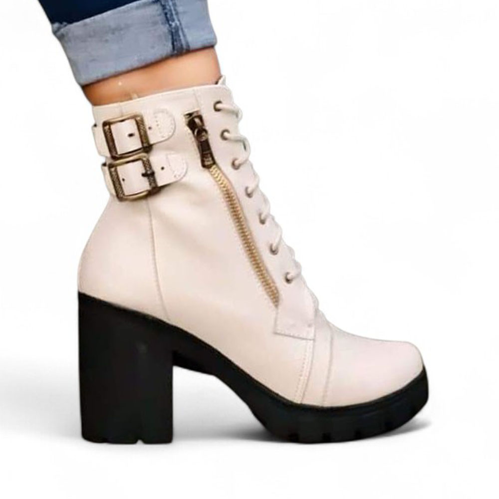 BOTIN MUJER CIERRE TACO 7 2086L-60 COLOR BEIGE - 3