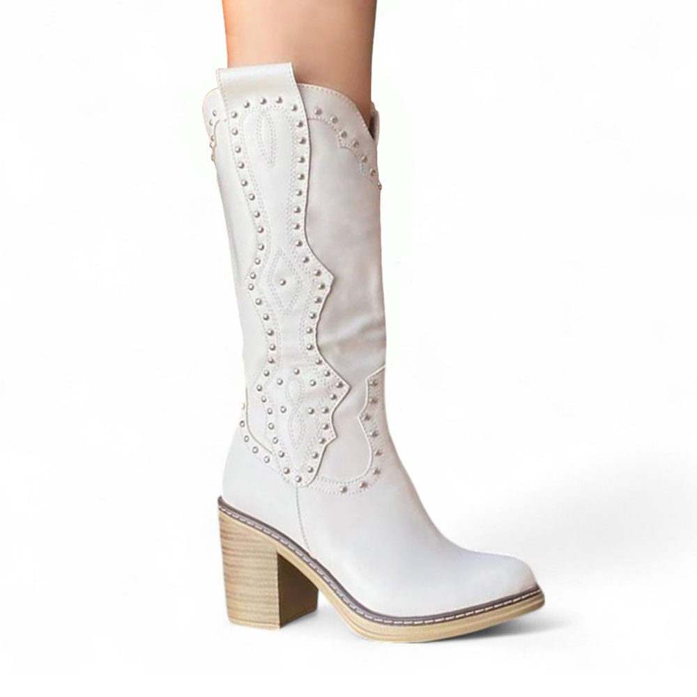 BOTA MUJER TEXANA PERLAS 1299 5C-95 COLOR PERLA - 1