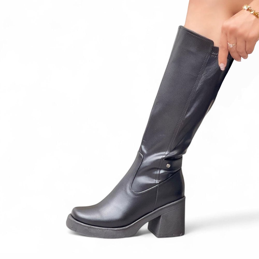 BOTA MUJER PUNTA CUADRADA BIOBIO 1299 5C-75 COLOR NEGRO - 1