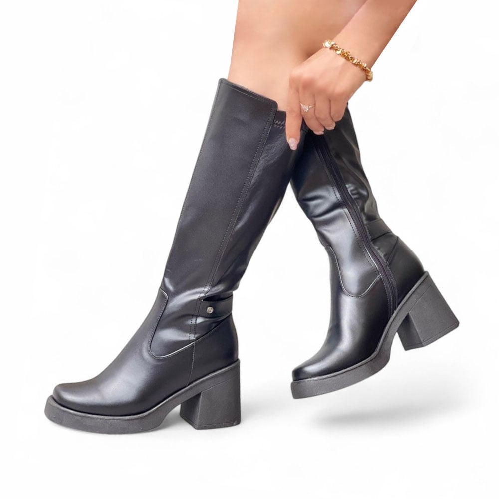 BOTA MUJER PUNTA CUADRADA BIOBIO 1299 5C-75 COLOR NEGRO - 2