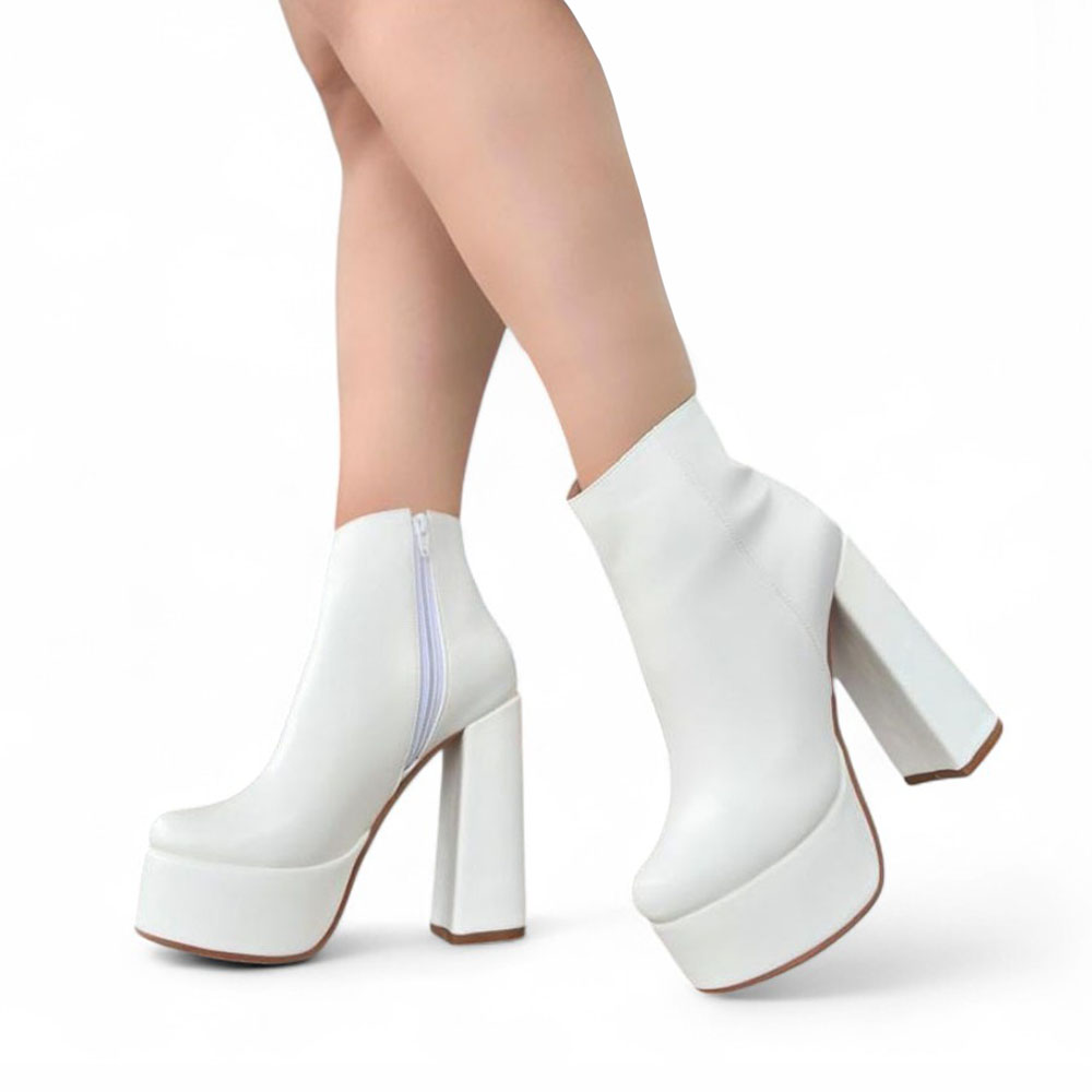 BOTIN MUJER TACO 15 FIESTA 1299 5C-75 COLOR BLANCO - 3