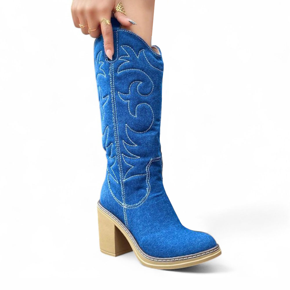 BOTA MUJER TEXANA EAGLE 1299 5C-95 COLOR CELESTE - 1