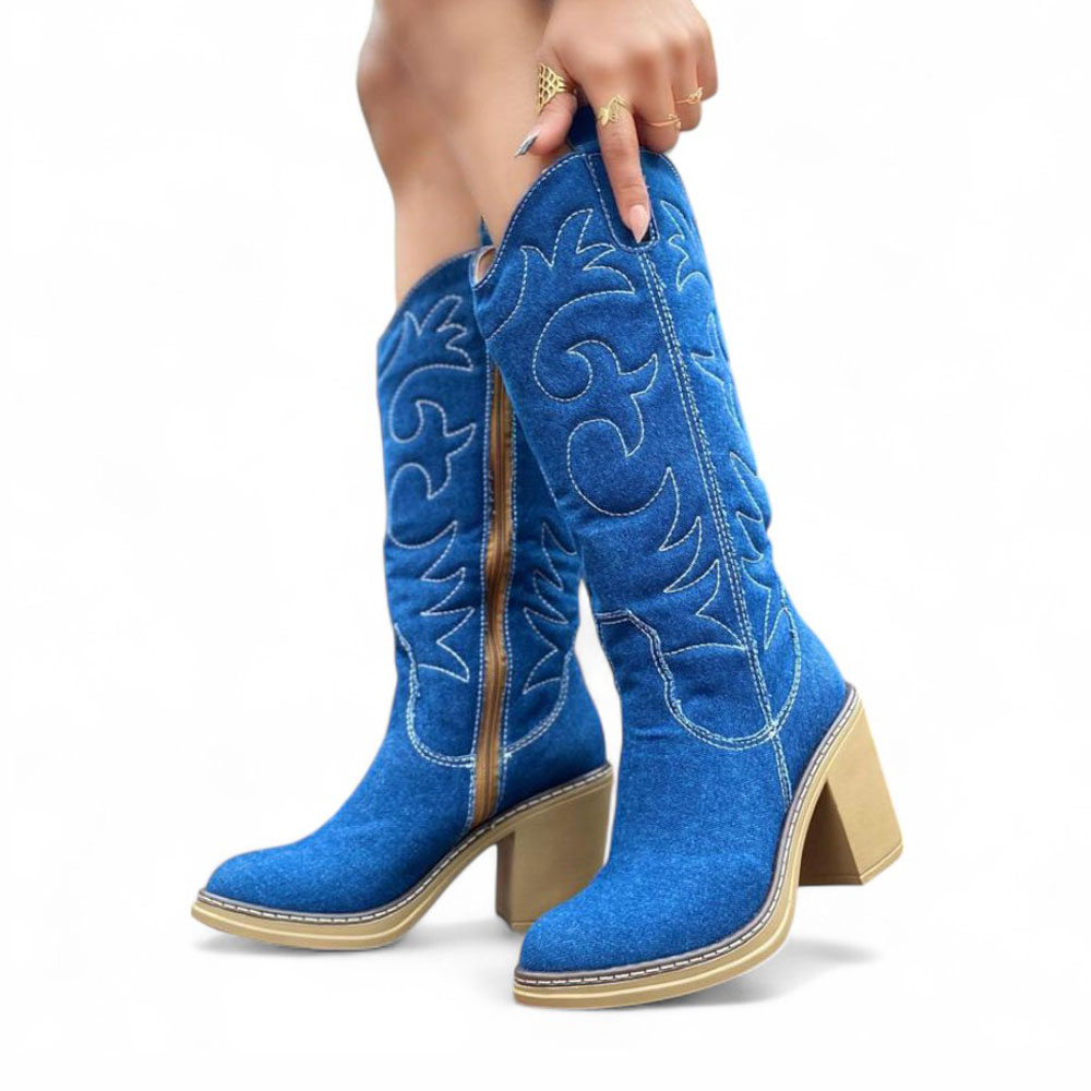 BOTA MUJER TEXANA EAGLE 1299 5C-95 COLOR CELESTE - 2
