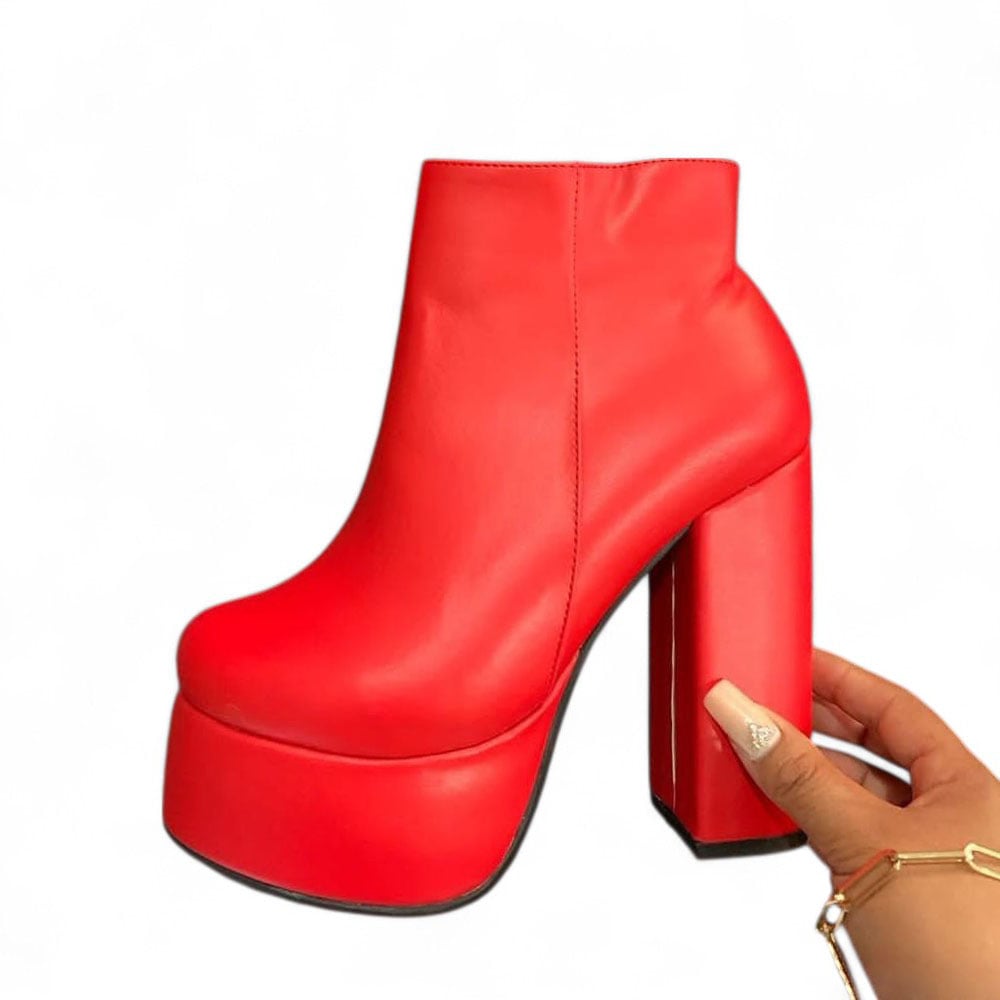BOTIN MUJER TACO 15 FIESTA 1299 5C-75 COLOR ROJO - 1