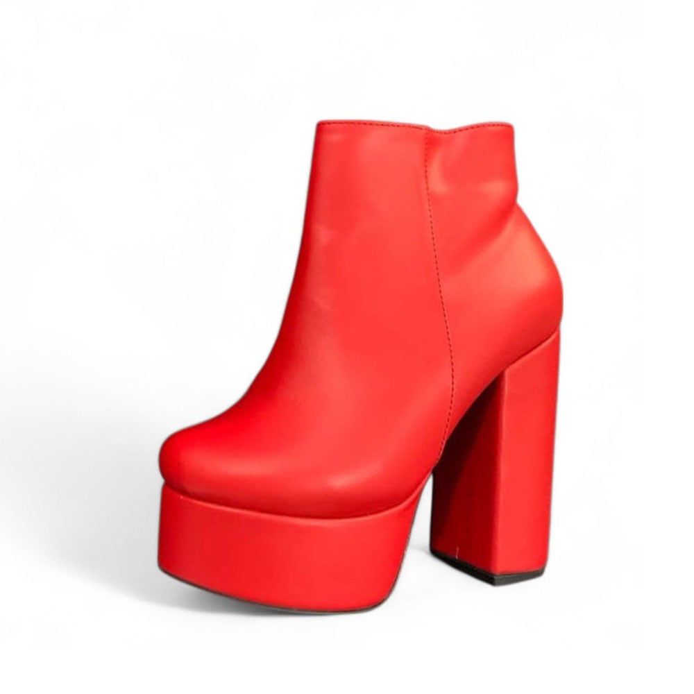 BOTIN MUJER TACO 15 FIESTA 1299 5C-75 COLOR ROJO - 2