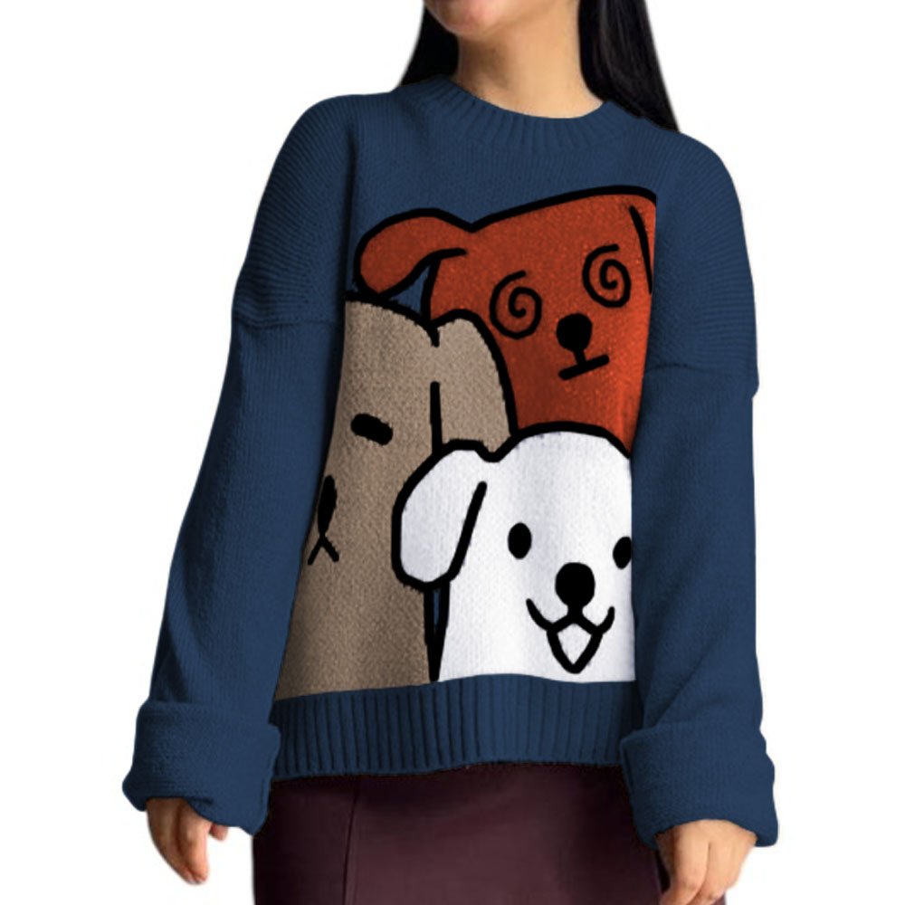 CHOMPA MUJER 359G-27 HILO ALPINO BARNIZADO EN LOS PERROS COLOR ACERO - 1
