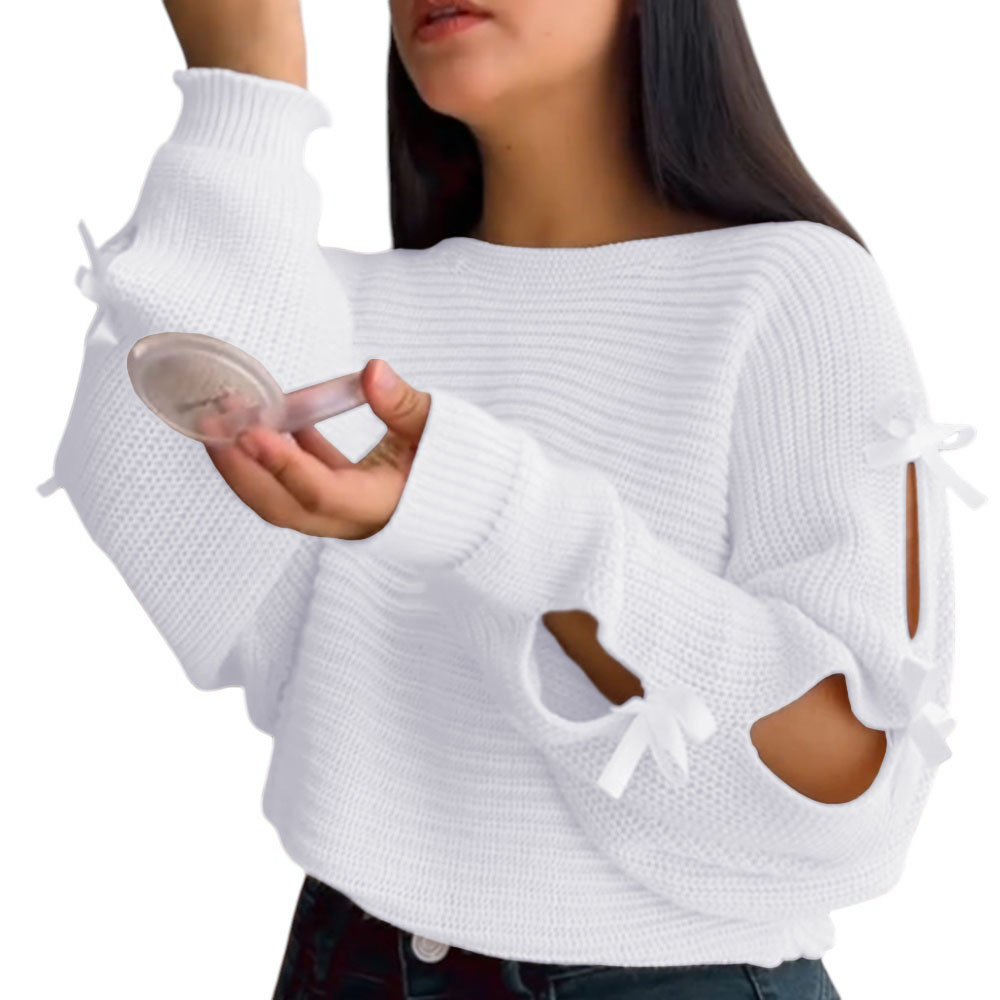 CHOMPA MUJER 359G-23 HILO TACTO CON CINTAS COLOR BLANCO - 1