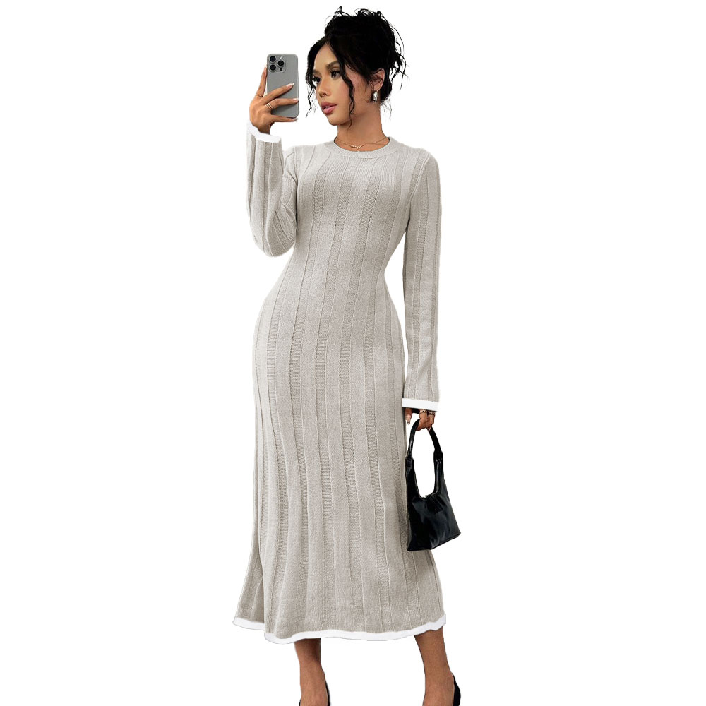 VESTIDO MUJER 463G-37 HILO TACTO AMARRABLE EN LA ESPALDA CLARO COLOR HUESO - 1
