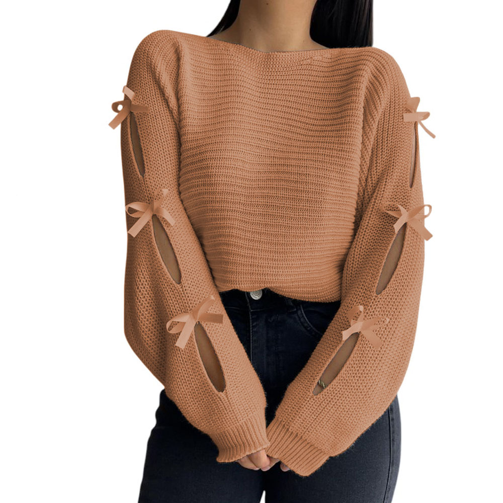 CHOMPA MUJER 359G-23 HILO TACTO CON CINTAS COLOR BEIGE - 2