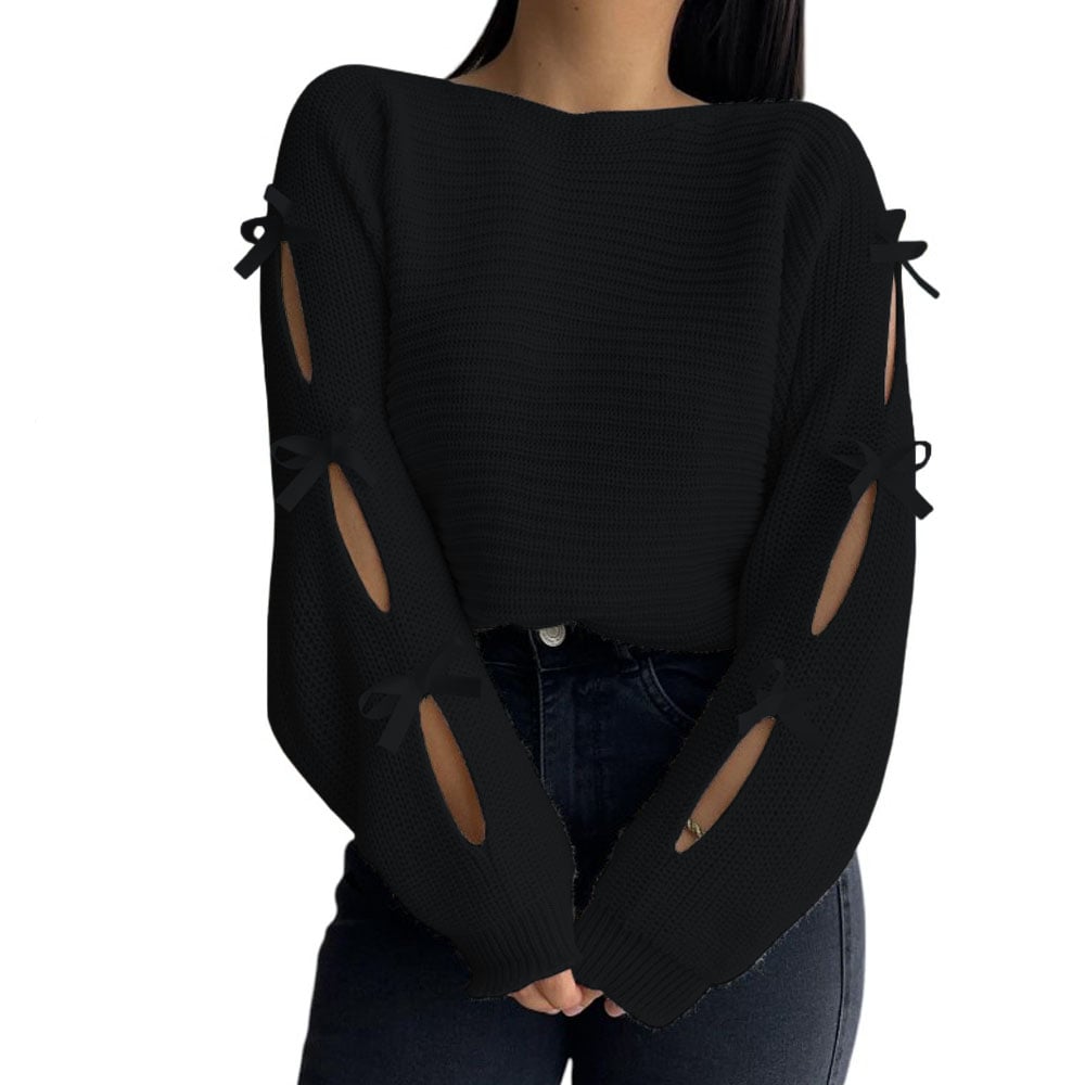 CHOMPA MUJER 359G-23 HILO TACTO CON CINTAS COLOR NEGRO - 2