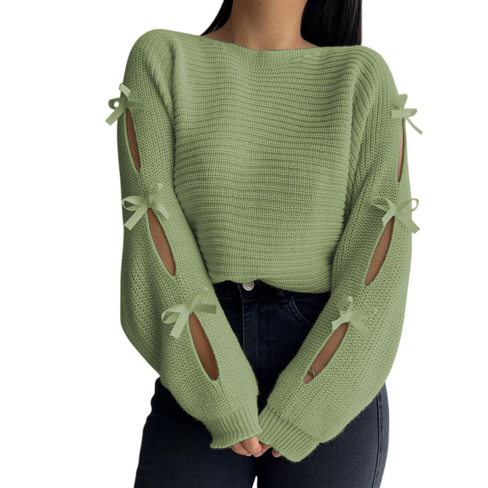 CHOMPA MUJER 359G-23 HILO TACTO CON CINTAS COLOR VERDE OLIVO - 1