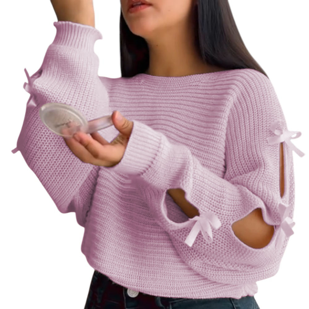 CHOMPA MUJER 359G-23 HILO TACTO CON CINTAS COLOR ROSA - 1