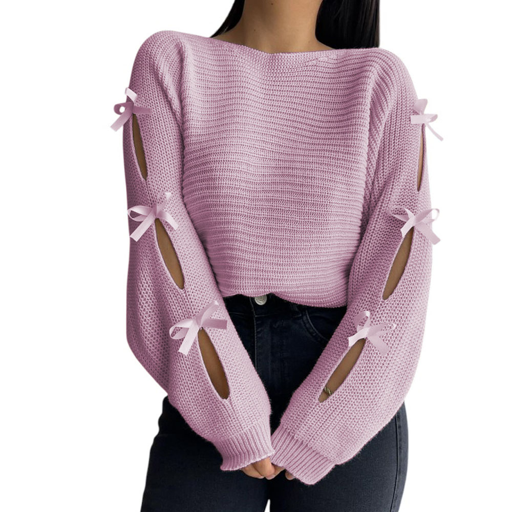 CHOMPA MUJER 359G-23 HILO TACTO CON CINTAS COLOR ROSA - 2