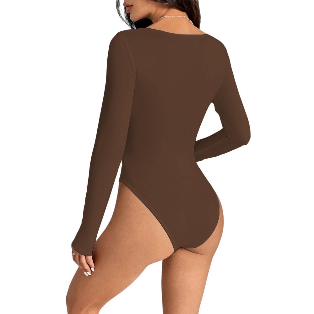 BODY MANGA LARGA ANASOTLUC-17 RIB COLOR MARRON - 2
