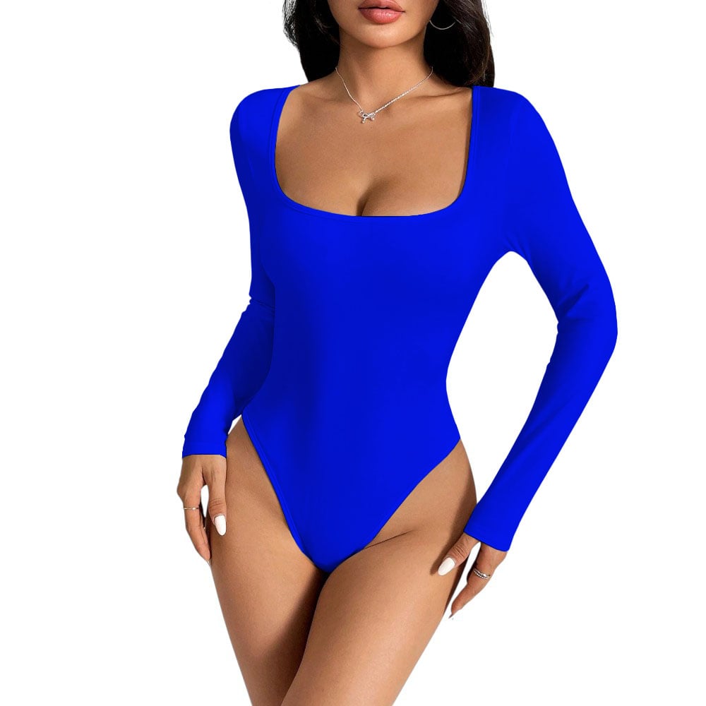 BODY MANGA LARGA ANASOTLUC-17 RIB COLOR AZUL - 1
