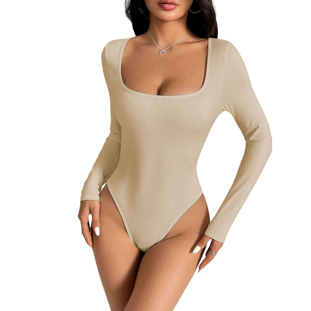BODY MANGA LARGA ANASOTLUC-17 RIB COLOR BEIGE - 1