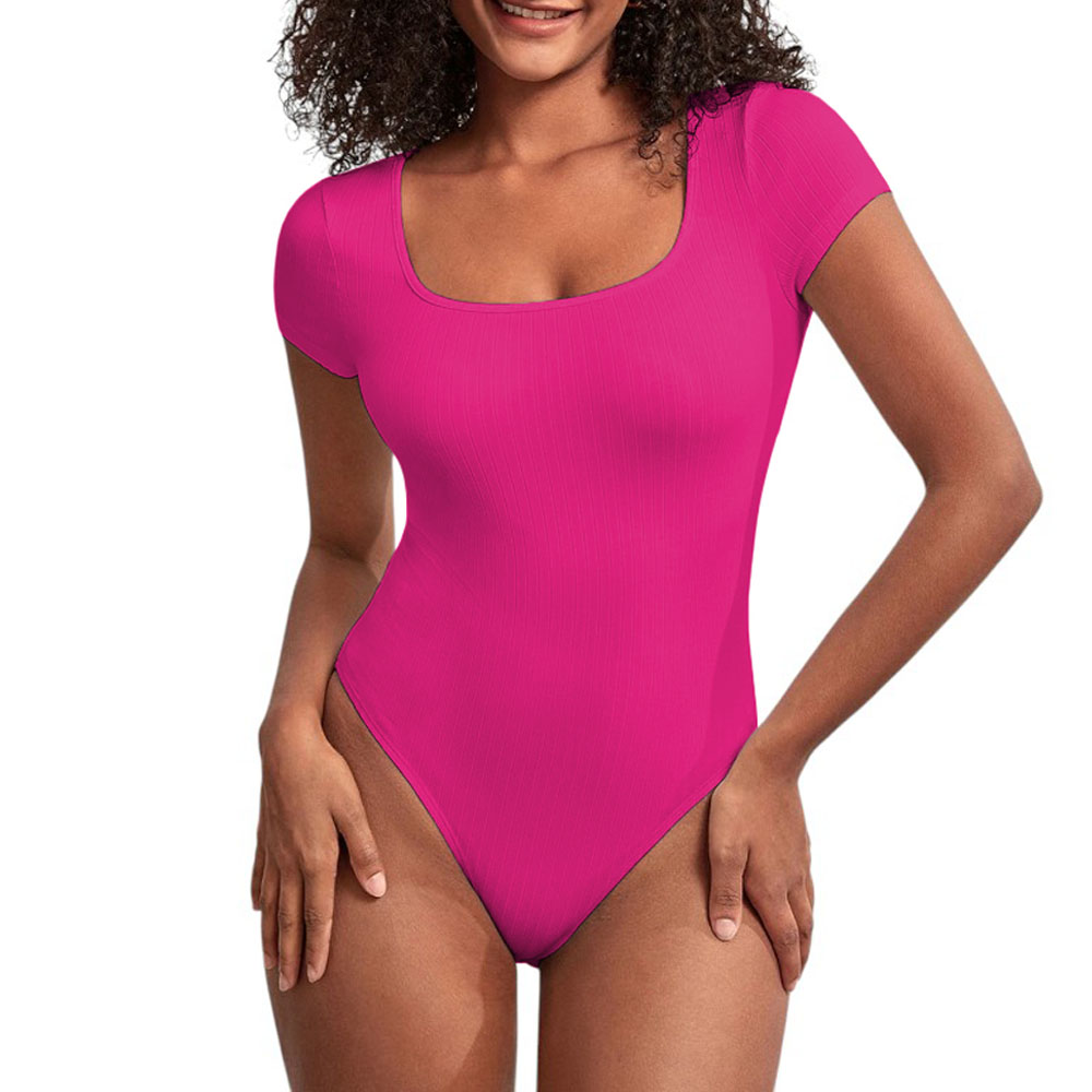 BODY MANGA CORTA ANASOTLUC-17 RIB COLOR FUCSIA - 1
