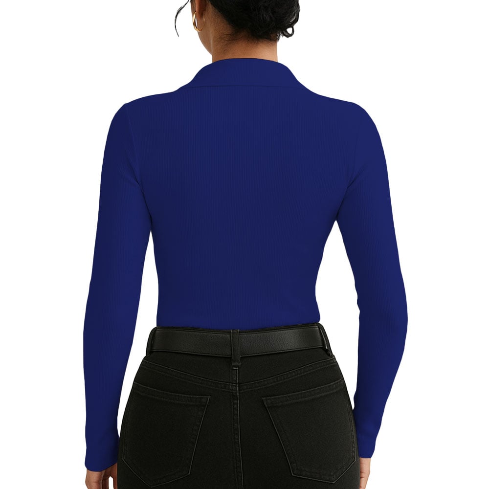 POLO MUJER CAMISERO MANGA LARGA 716 FAB-15 COLOR AZUL NOCHE - 3