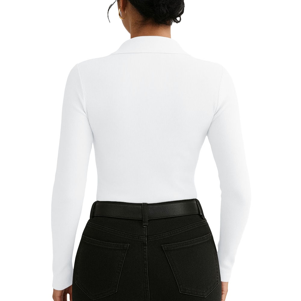 POLO MUJER CAMISERO MANGA LARGA 716 FAB-15 COLOR BLANCO - 2