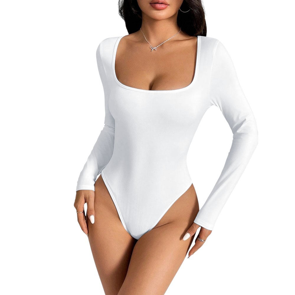 BODY MANGA LARGA ANASOTLUC-17 RIB COLOR BLANCO - 1