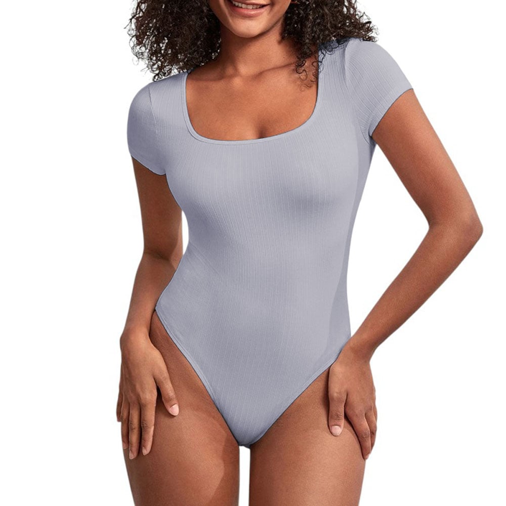 BODY MANGA CORTA ANASOTLUC-17 RIB COLOR GRIS - 1
