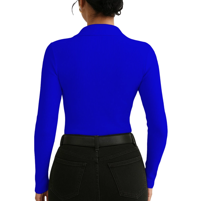 POLO MUJER CAMISERO MANGA LARGA 716 FAB-15 COLOR AZULINO - 3