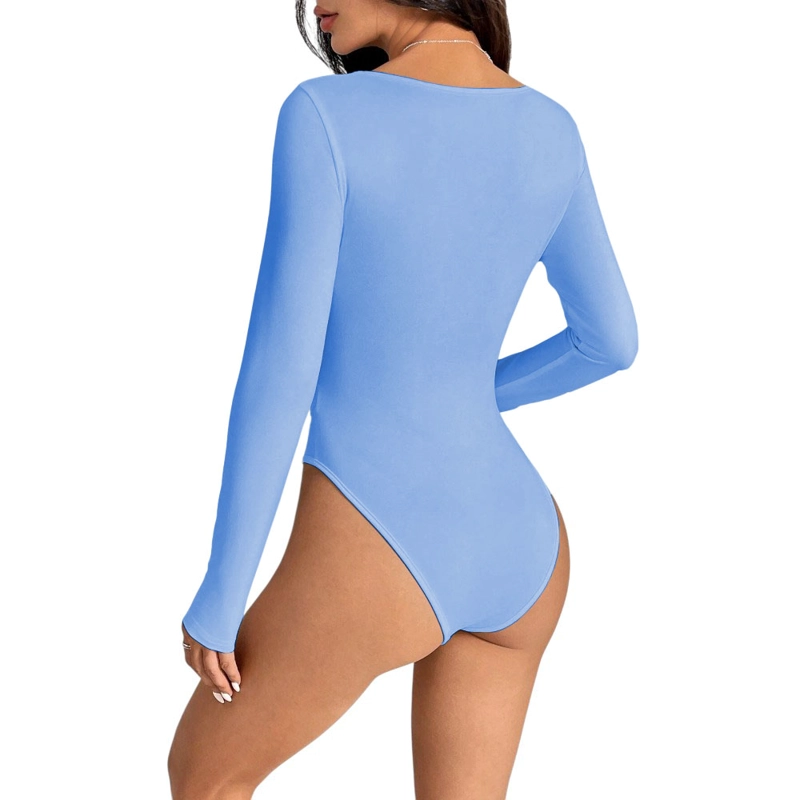 BODY MANGA LARGA ANASOTLUC-17 RIB COLOR CELESTE - 2