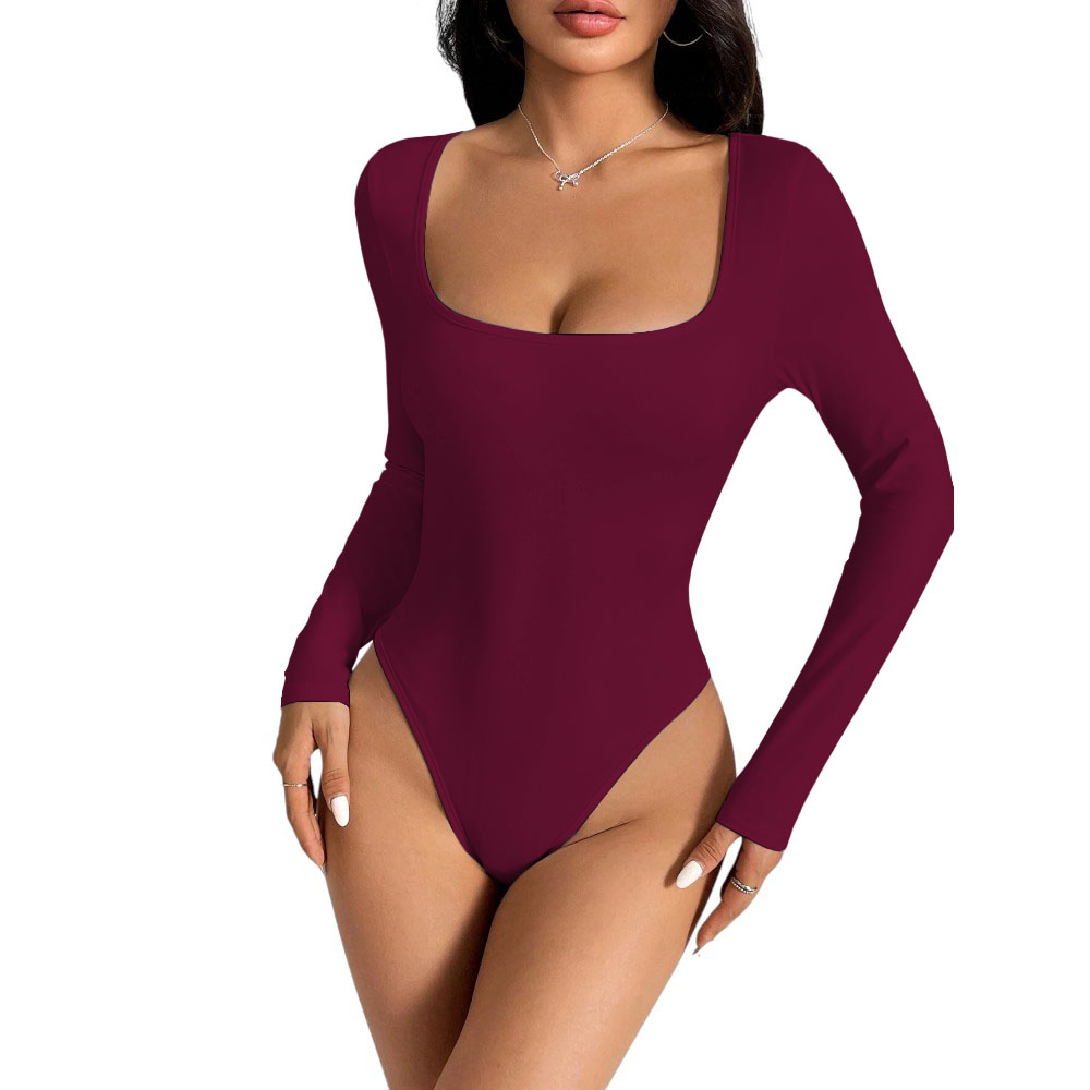 BODY MANGA LARGA ANASOTLUC-17 RIB COLOR VINO - 1