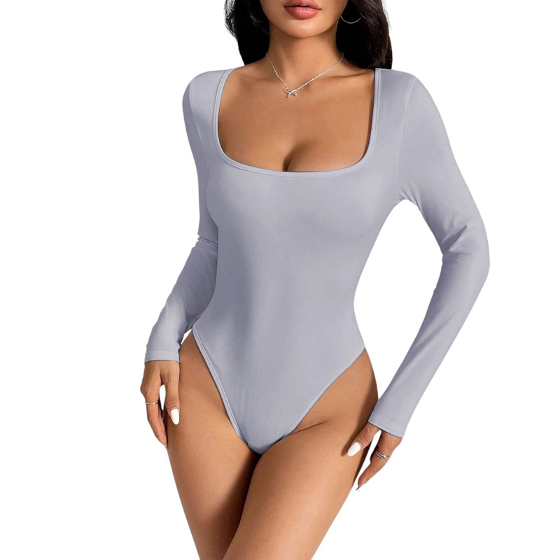 BODY MANGA LARGA ANASOTLUC-17 RIB COLOR GRIS - 1