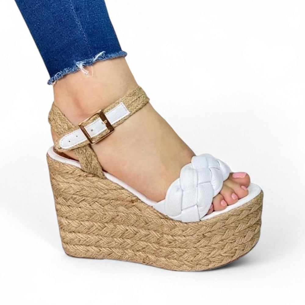 SANDALIA MUJER TRENSA PLATAFORMA 15 YUTE 2086-55 COLOR BLANCO - 1
