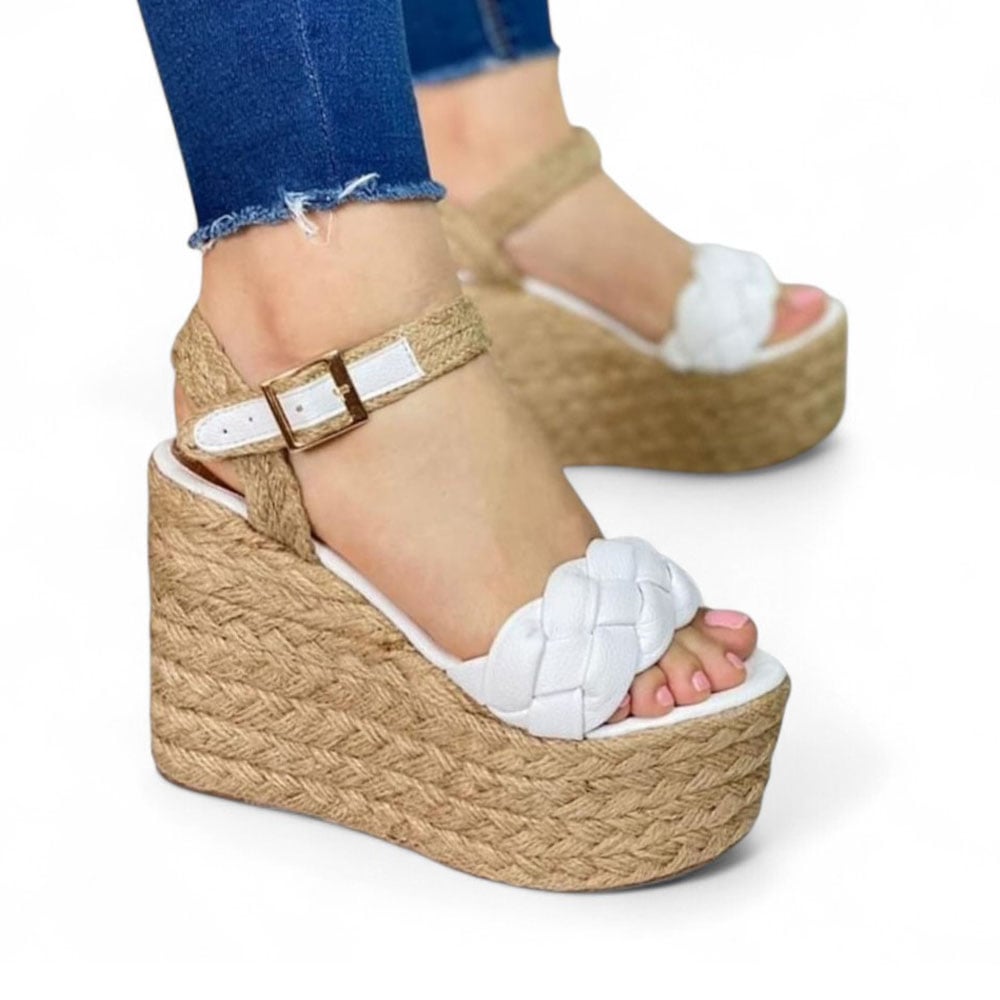 SANDALIA MUJER TRENSA PLATAFORMA 15 YUTE 2086-55 COLOR BLANCO - 2