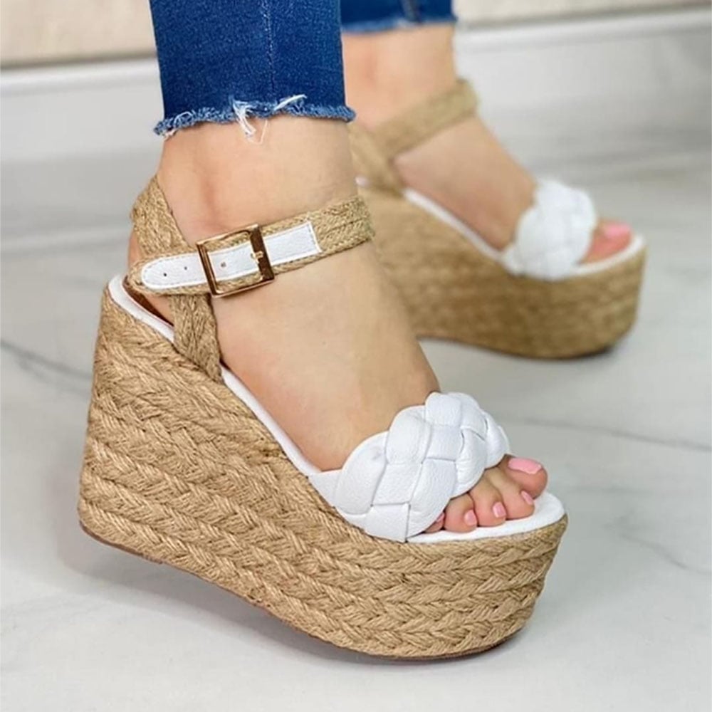 SANDALIA MUJER TRENSA PLATAFORMA 15 YUTE 2086-55 COLOR BLANCO - 3