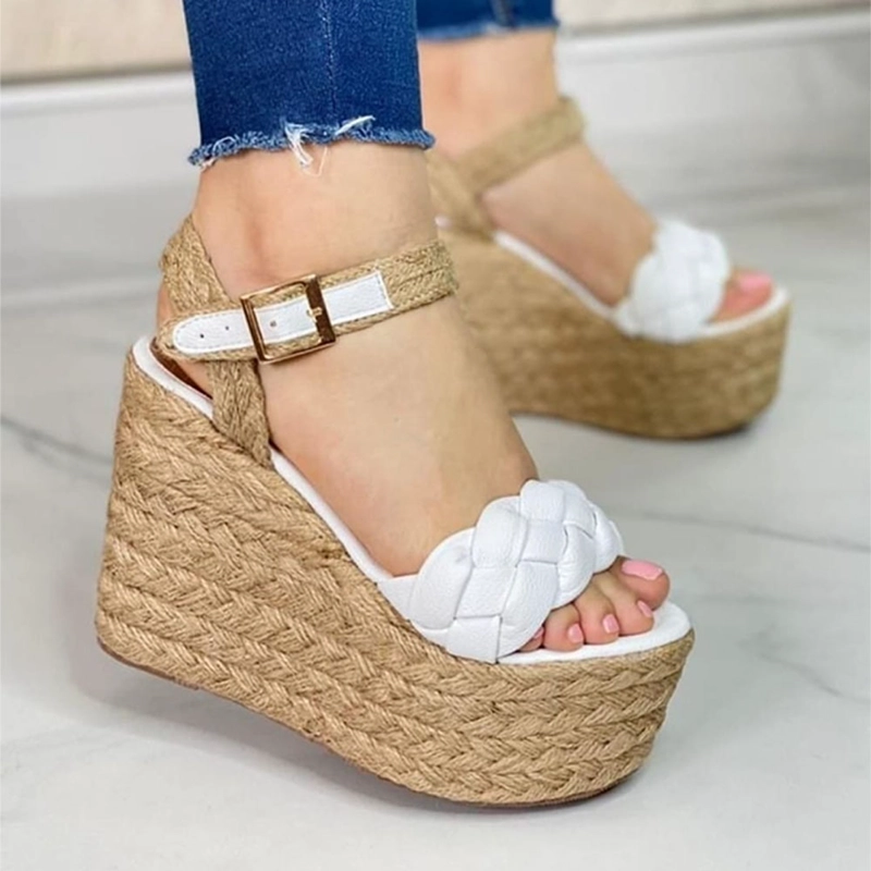 SANDALIA MUJER TRENSA PLATAFORMA 15 YUTE 2086-55 COLOR BLANCO - 3