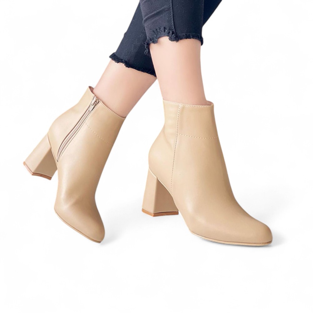 BOTIN MUJER CLASICA TACO 7 2086-60 COLOR BEIGE - 1