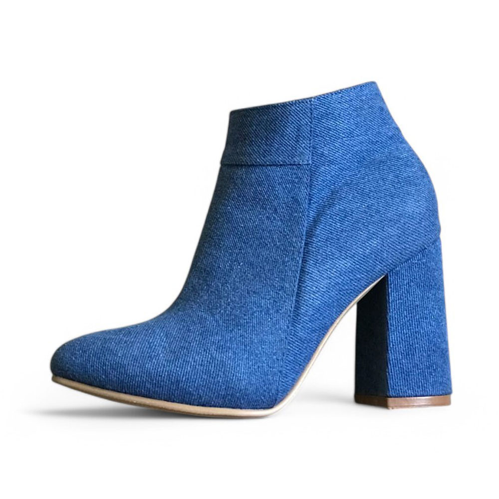 BOTIN MUJER CLASICA TACO 9 2086-60 COLOR CELESTE - 5