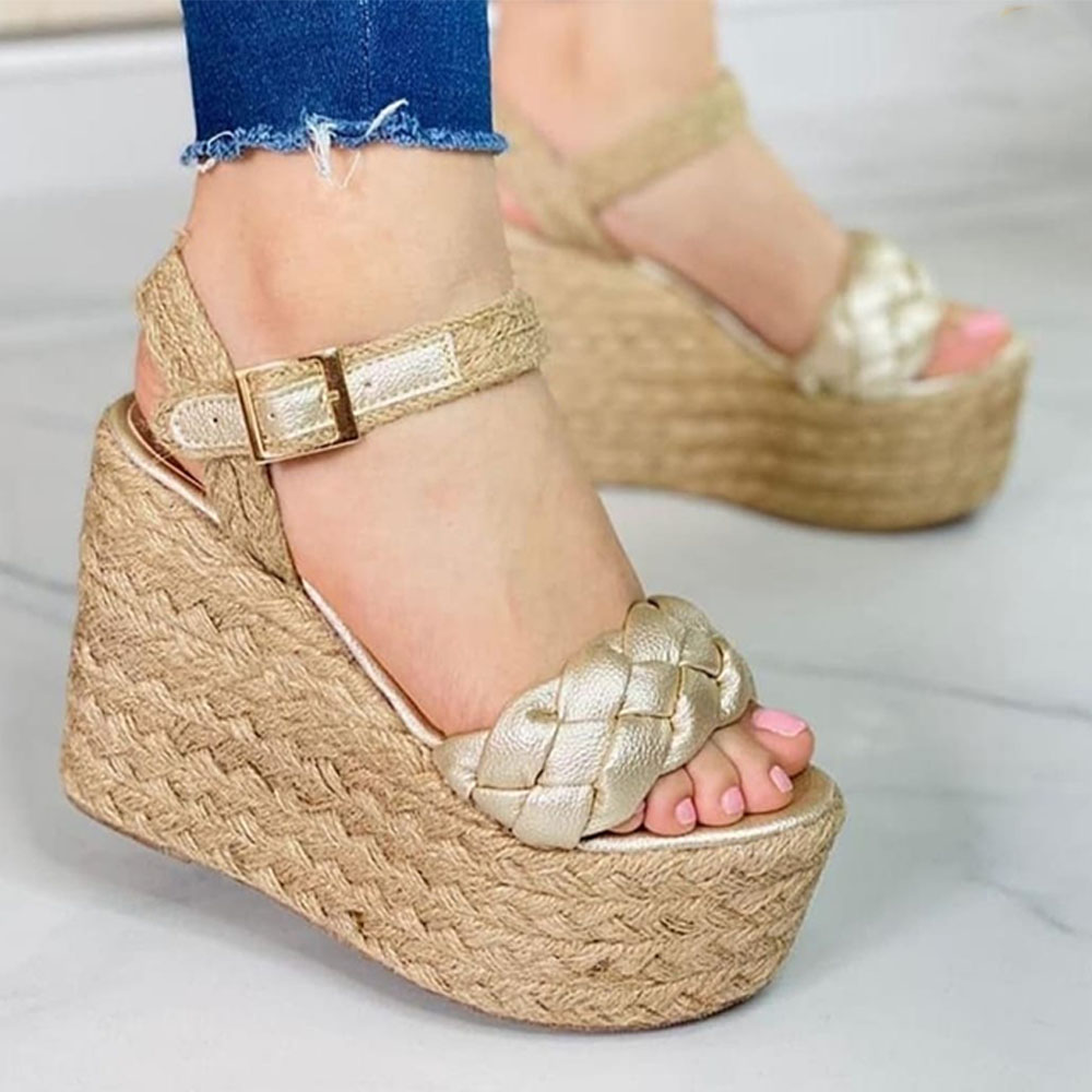 SANDALIA MUJER TRENSA PLATAFORMA 15 YUTE 2086-55 COLOR DORADO - 3
