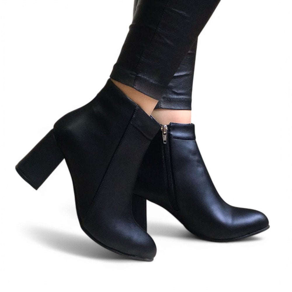 BOTIN MUJER CLASICA TACO 9 2086-60 COLOR NEGRO - 2