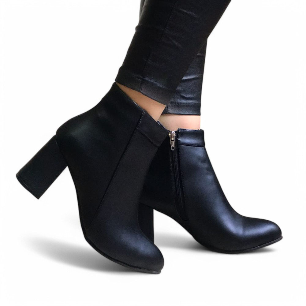 BOTIN MUJER CLASICA TACO 9 2086-60 COLOR NEGRO - 4