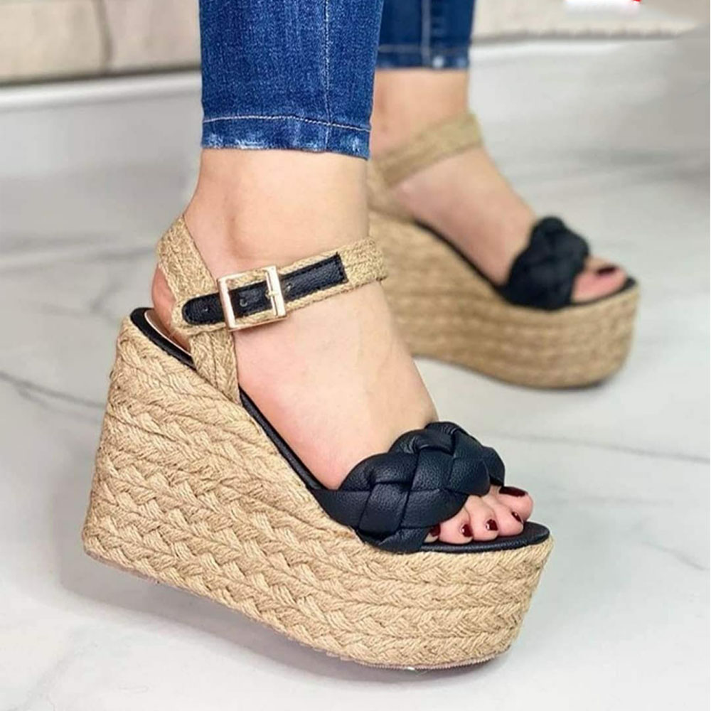 SANDALIA MUJER TRENSA PLATAFORMA 15 YUTE 2086-55 COLOR NEGRO - 3