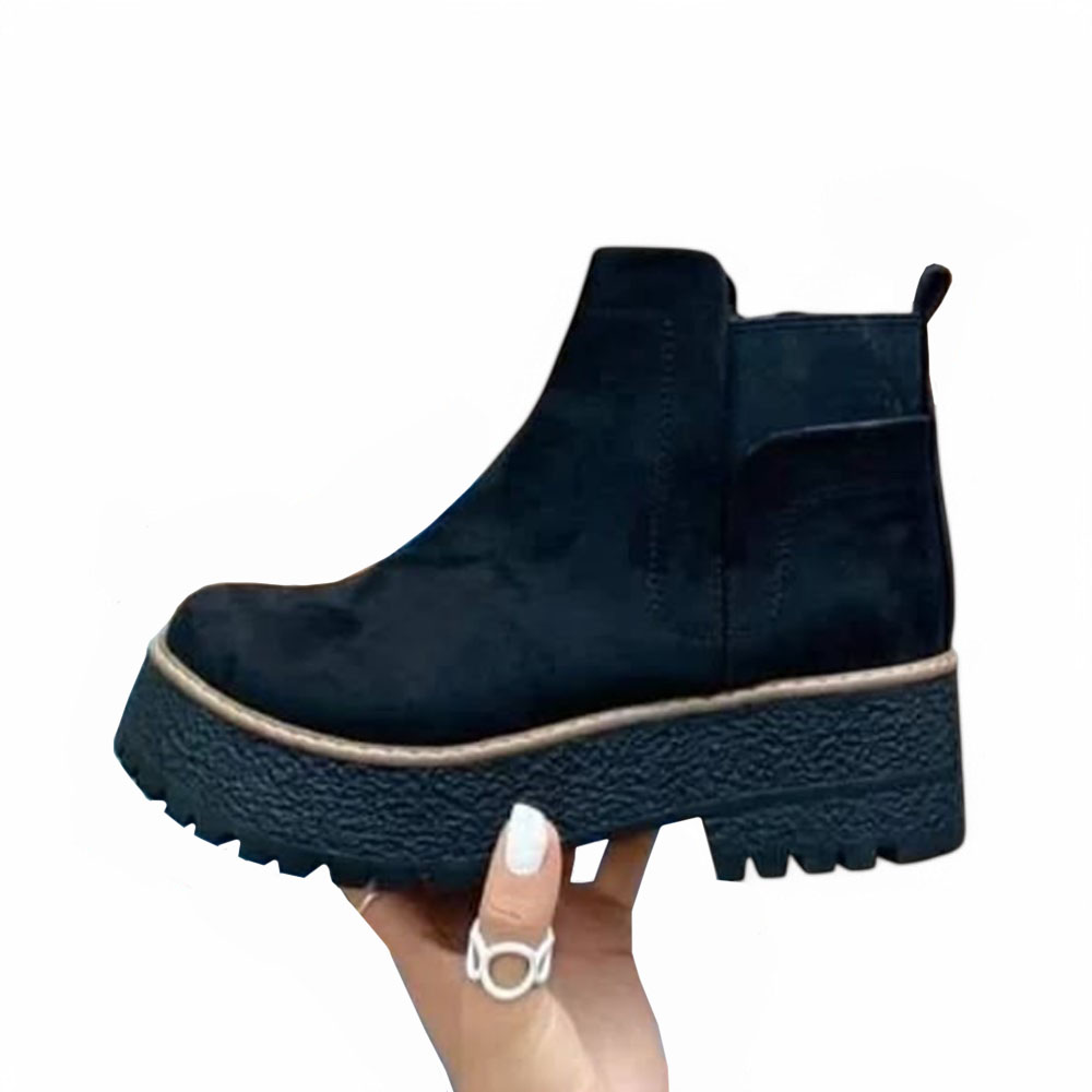 BOTIN MUJER CASUAL GAMUZA ELASTICO 2086-60 COLOR NEGRO - 3