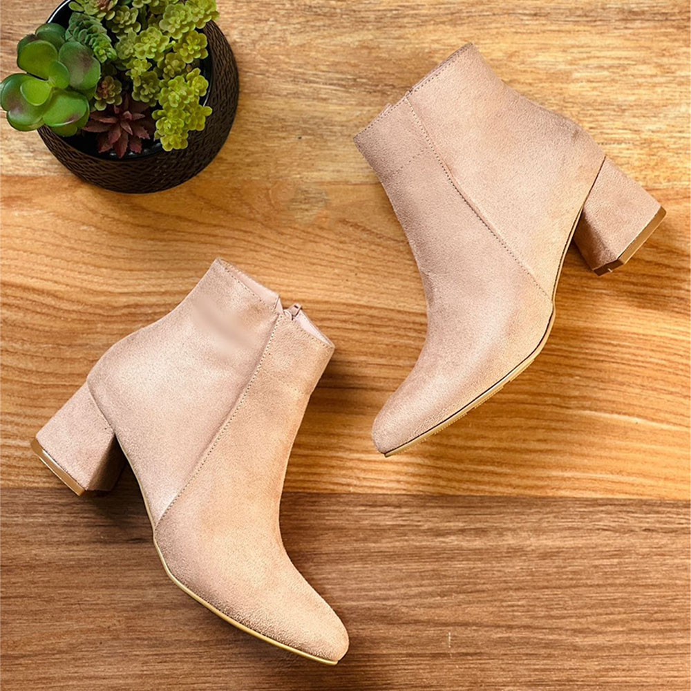 BOTIN MUJER CLASICA TACO 5 2086-60 COLOR BEIGE - 2
