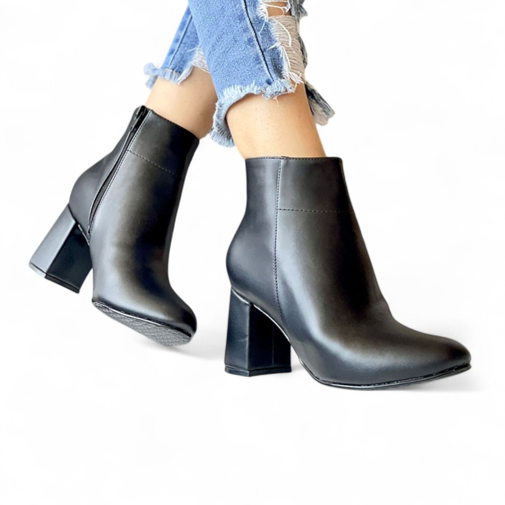 BOTIN MUJER CLASICA TACO 7 2086-60 COLOR NEGRO - 1