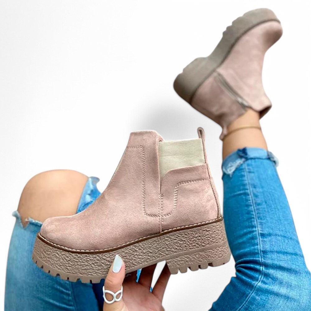 BOTIN MUJER CASUAL GAMUZA ELASTICO 2086-60 COLOR PAPA - 4