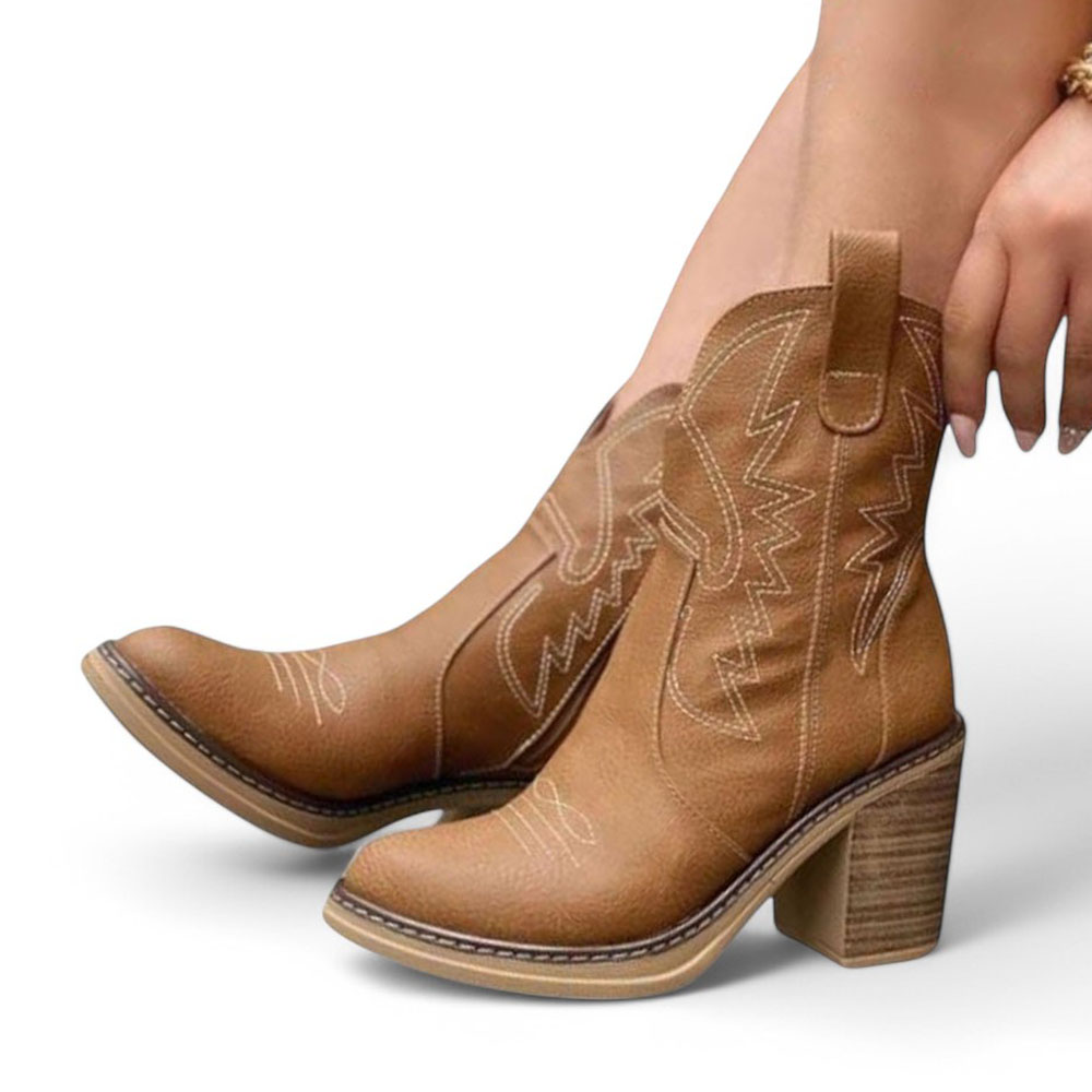 BOTIN MUJER BOTIN TEXANA TACO 7 2086-75 COLOR CAMELLO - 3