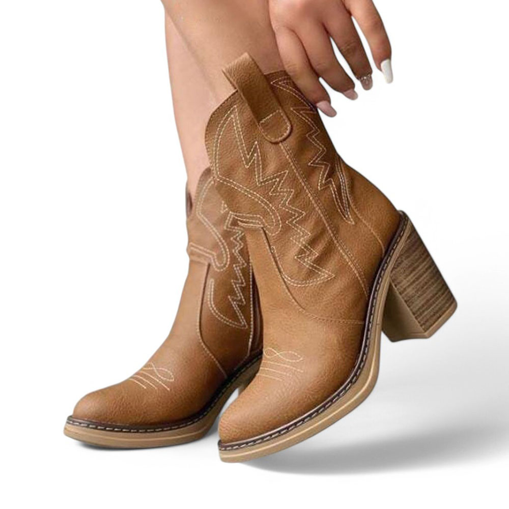 BOTIN MUJER BOTIN TEXANA TACO 7 2086-75 COLOR CAMELLO - 4