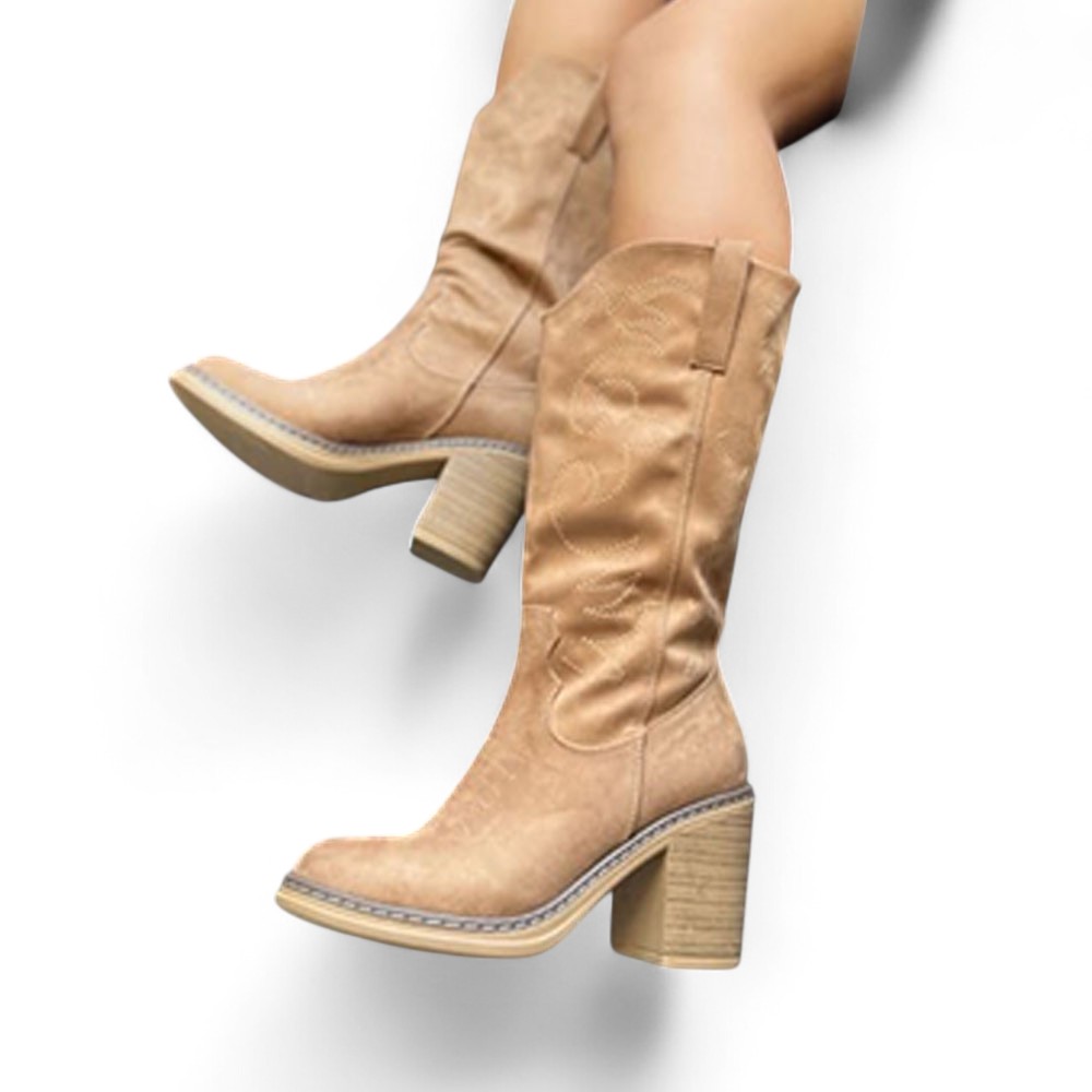 BOTA MUJER TEXANA TACO 7 2086-80 COLOR PAPA - 1