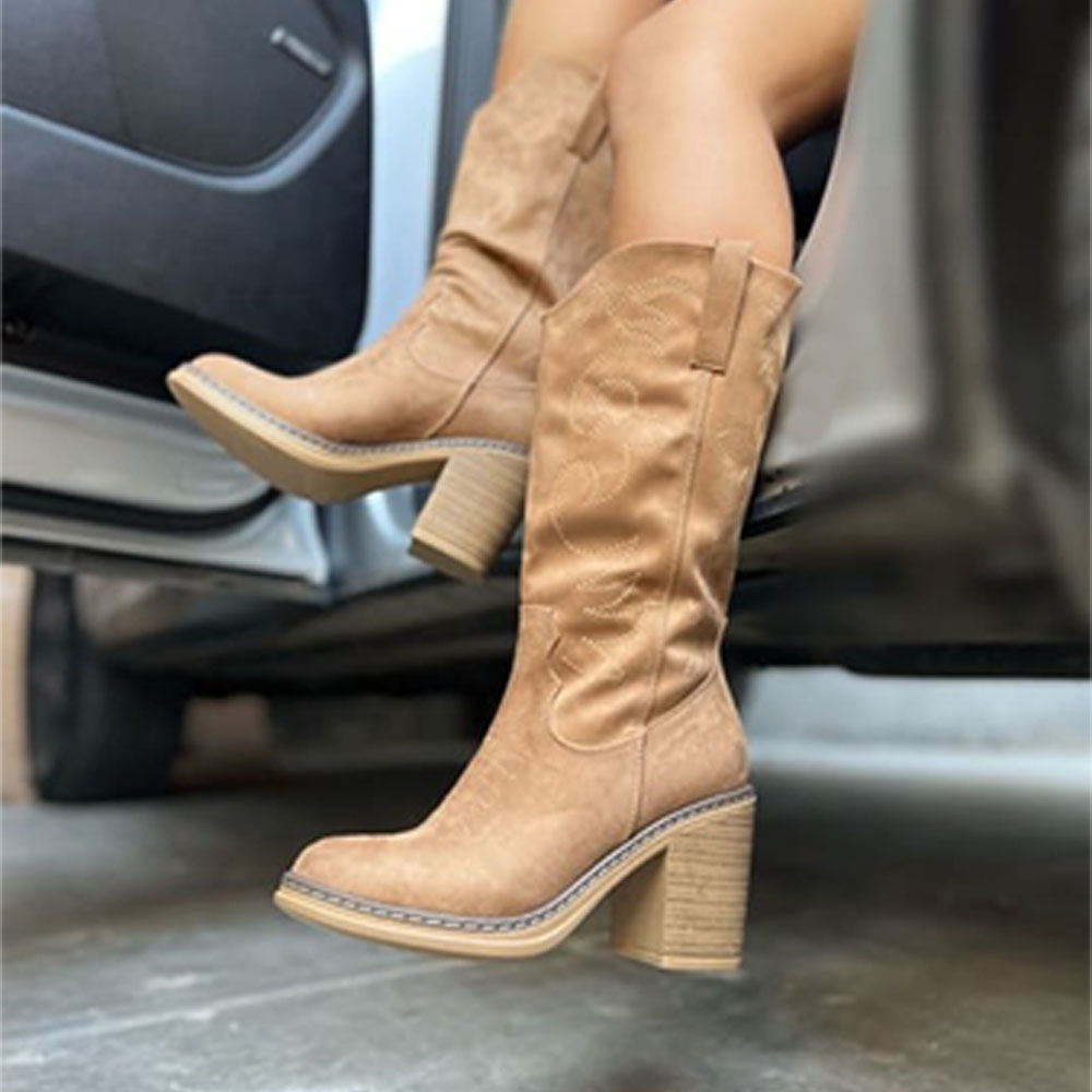 BOTA MUJER TEXANA TACO 7 2086-80 COLOR PAPA - 2